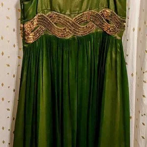 green emerald velvet dress Crinkle Foil Wrap Dress In Teal Sapphire Gold main image 0